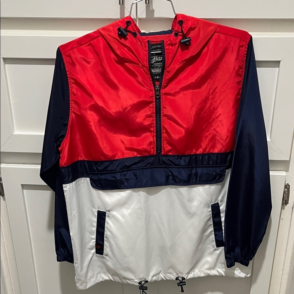 Stylish Mens windbreaker Red, Blue, and White